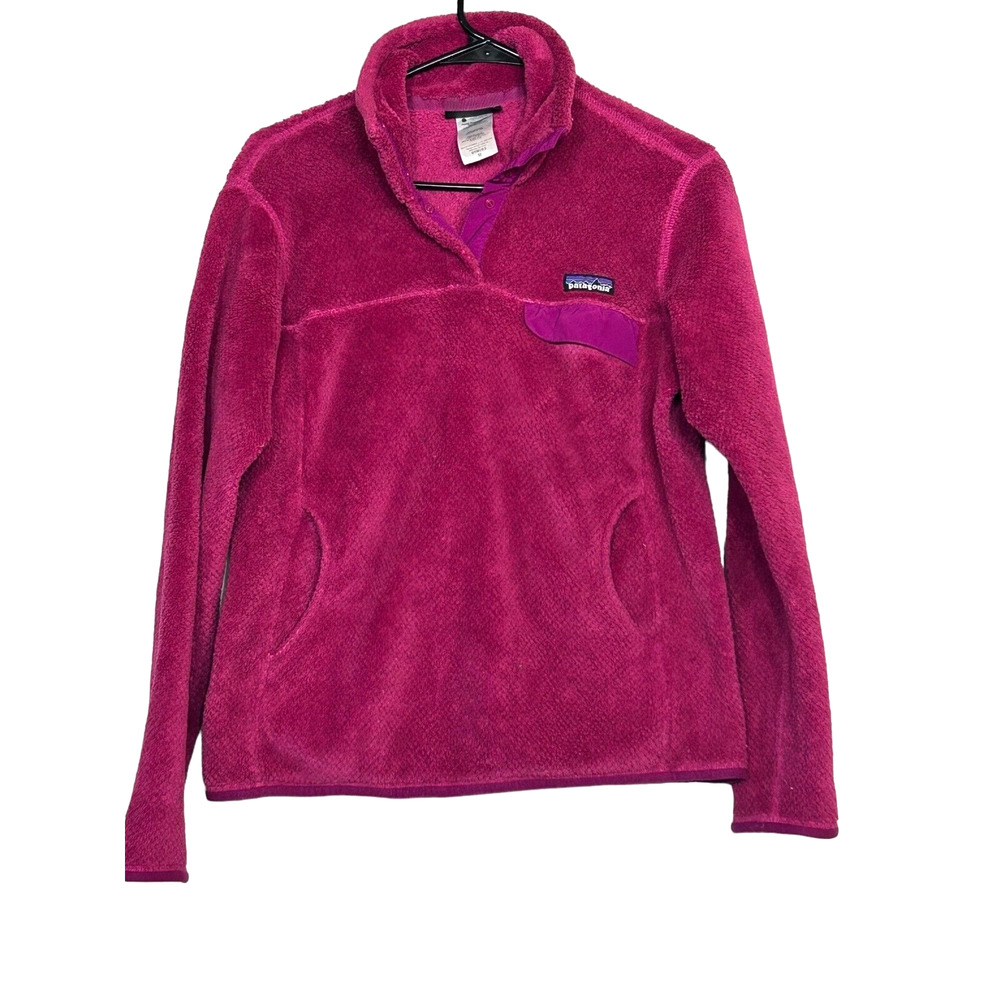 Patagonia Snap-T Fleece Jacket Womens M Magenta Pullover Long Sleeve Hiking